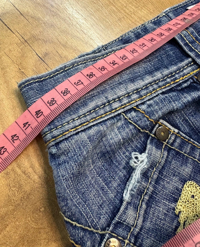 Y2k D Star Jeans Baggy print lettering HipHop Vintage 2000’