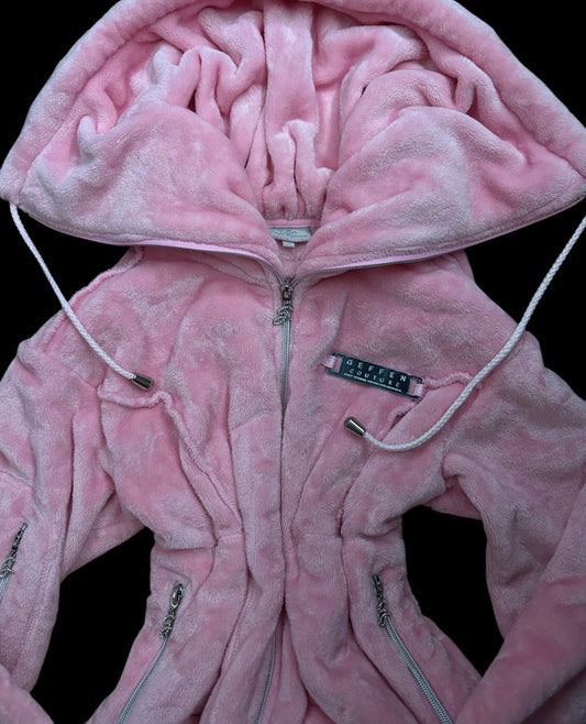 Y2k Polaire Geffen couture model Pink Embroired Vintage 2000’