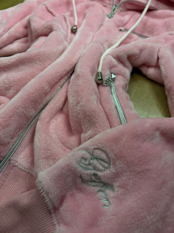Y2k Polaire Geffen couture model Pink Embroired Vintage 2000’